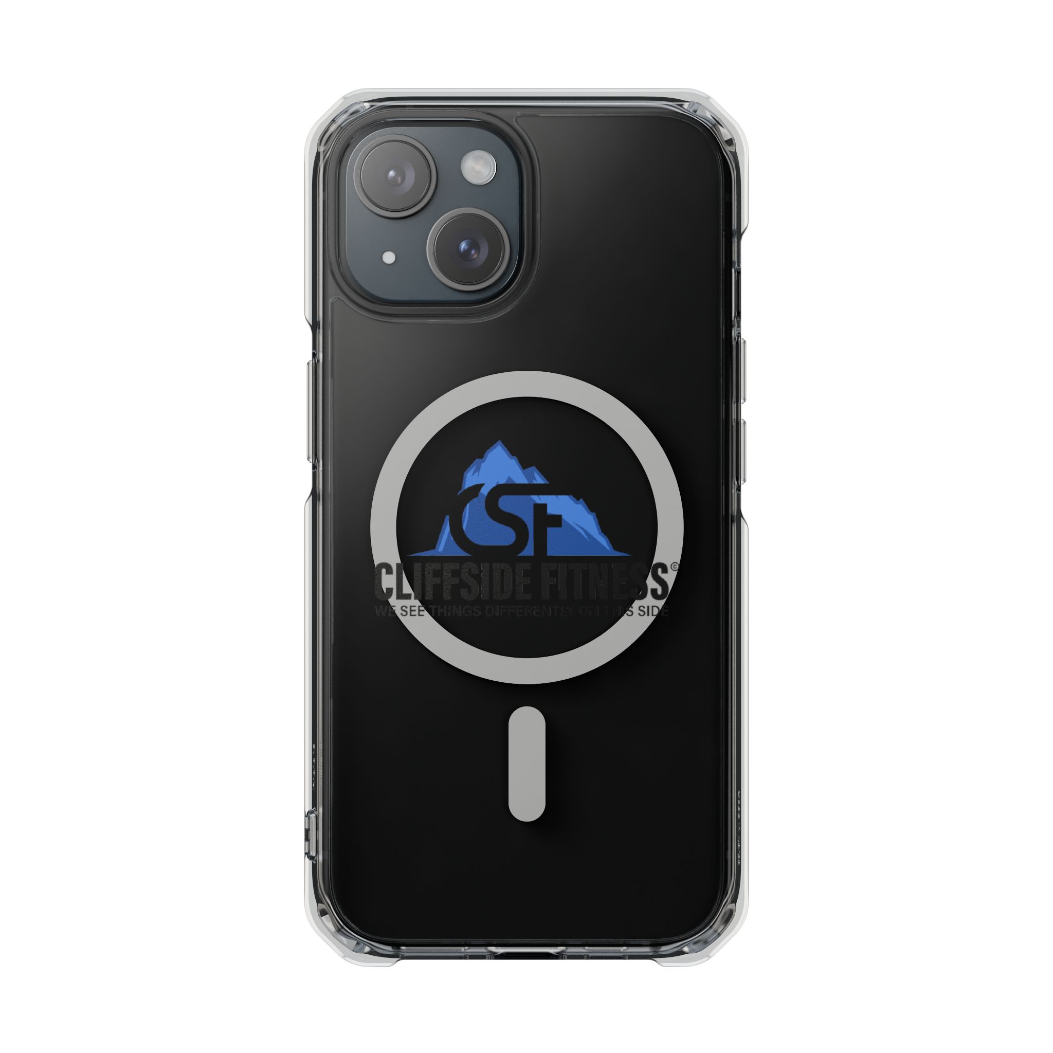 Clear Magnetic Phone Case with Cliffside Fitness Logo — MagSafe Compatible Protective Case