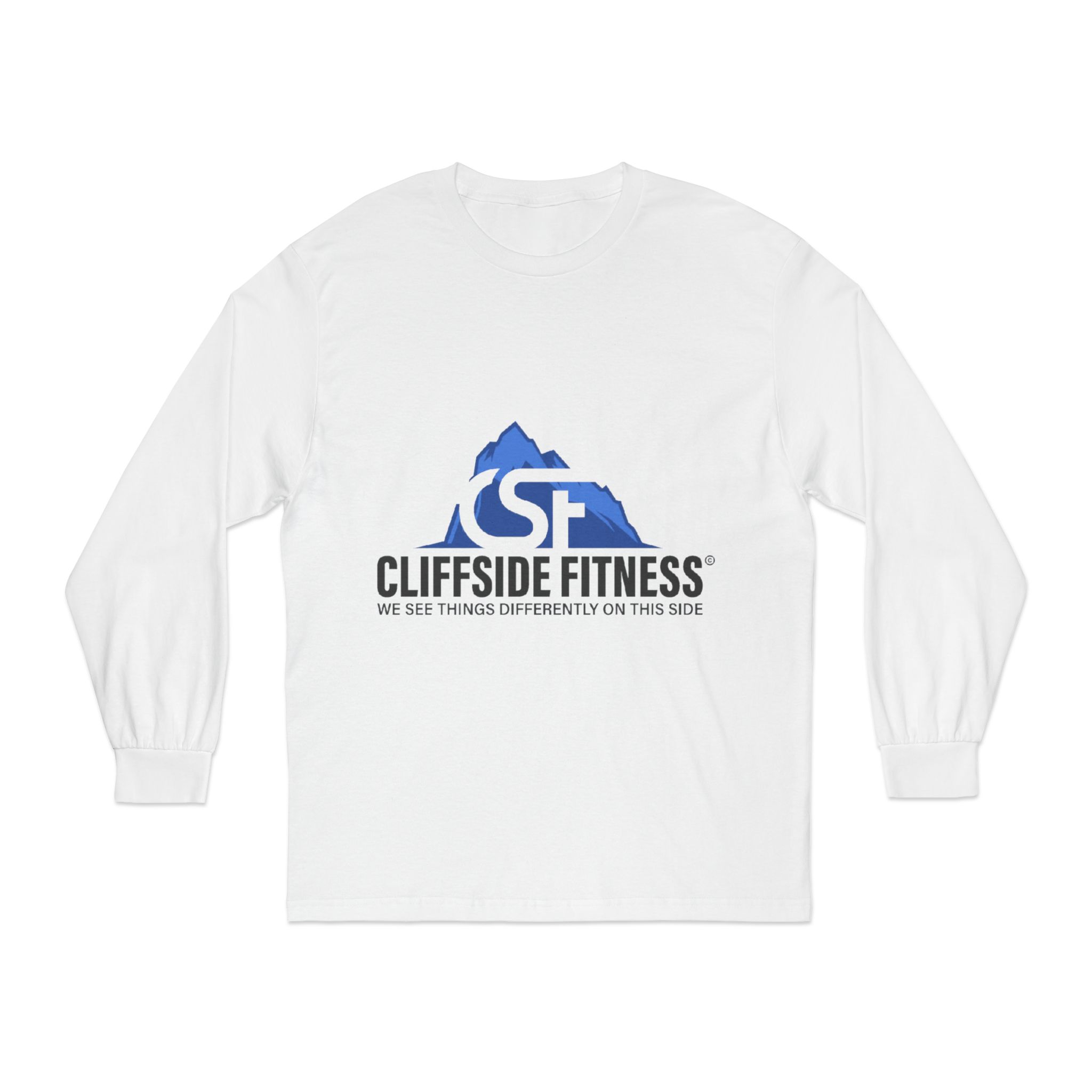 Cliffside Fitness Long Sleeve Tee — CSF Logo Mountain Workout Shirt