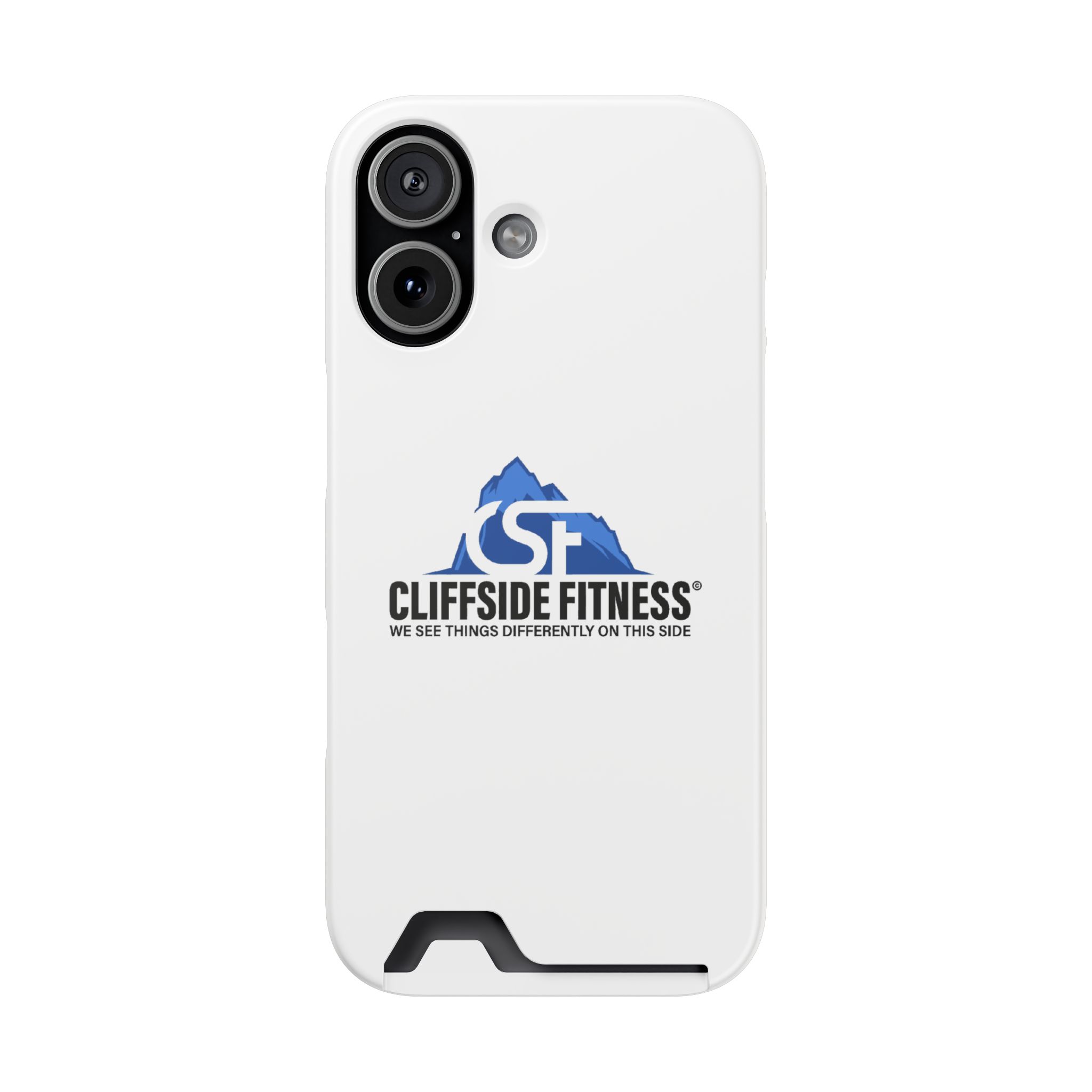 Cliffside Fitness Card Holder Phone Case — Slim Protective Wallet Case with Logo