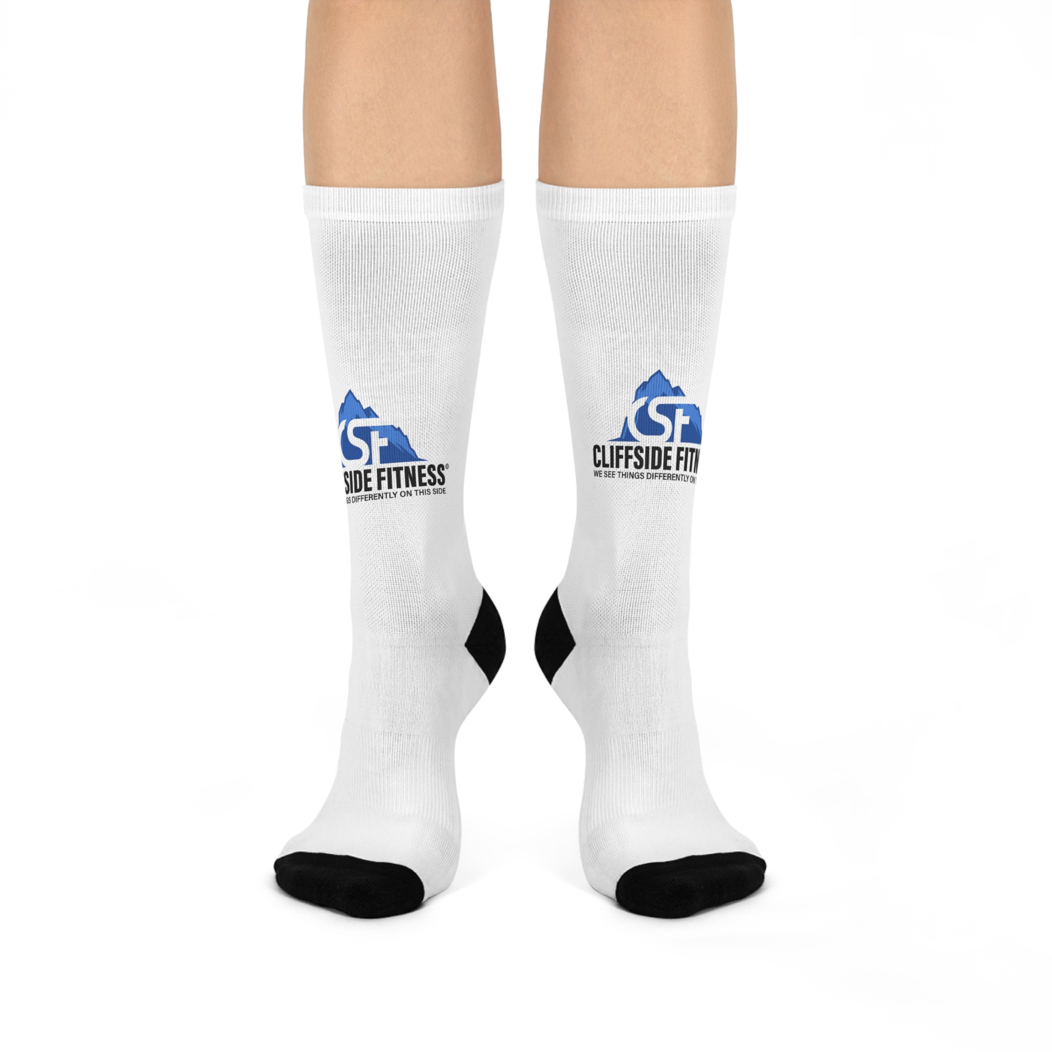 Cliffside Fitness Cushioned Crew Socks — Athletic Compression Crew with Logo