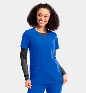 Women’s Sporty Solid Double V-Neck Top