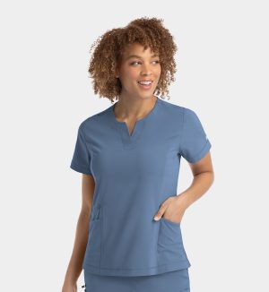 Women’s Notched Crew Neck Top