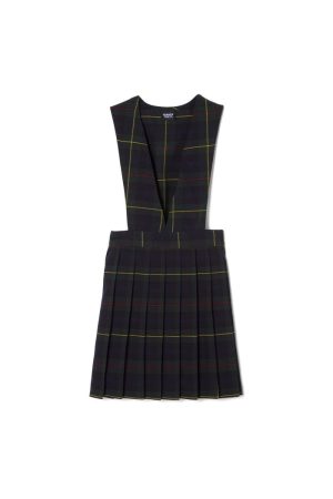 V-Neck Pleated Plaid Jumper - FINAL SALE