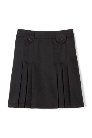 Above The Knee Front Pleated Skirt with Tabs